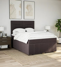 Boxspringbett mit Matratze Dunkelbraun 140x200 cm Stoff
