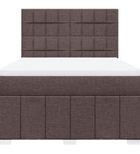 Boxspringbett mit Matratze Dunkelbraun 140x200 cm Stoff