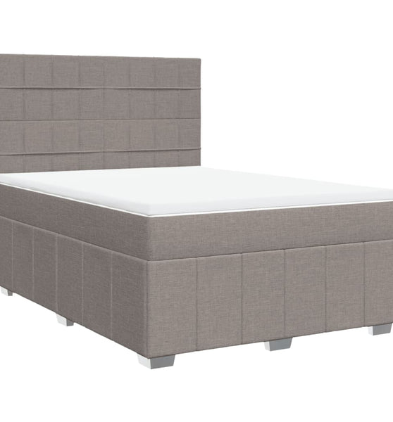 Boxspringbett mit Matratze Taupe 140x200 cm Stoff