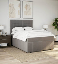 Boxspringbett mit Matratze Taupe 140x200 cm Stoff