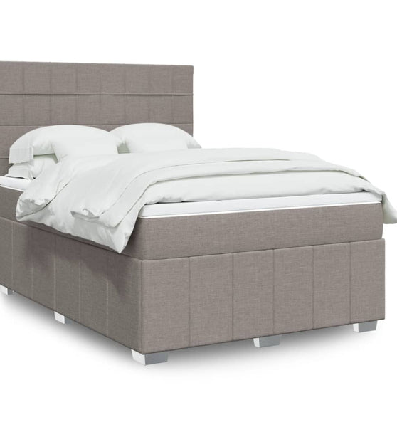 Boxspringbett mit Matratze Taupe 140x200 cm Stoff