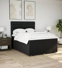 Boxspringbett mit Matratze Schwarz 140x200 cm Stoff