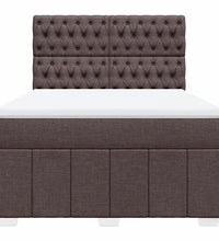 Boxspringbett mit Matratze Dunkelbraun 140x200 cm Stoff