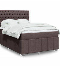 Boxspringbett mit Matratze Dunkelbraun 140x200 cm Stoff