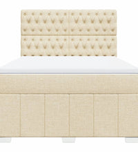 Boxspringbett mit Matratze Creme 140x200 cm Stoff