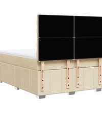 Boxspringbett mit Matratze Creme 140x200 cm Stoff