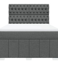 Boxspringbett mit Matratze Dunkelgrau 160x200 cm Stoff