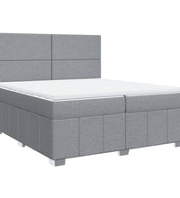 Boxspringbett mit Matratze Hellgrau 200x200 cm Stoff