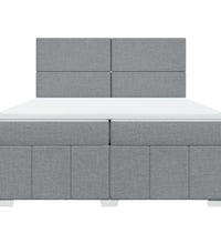 Boxspringbett mit Matratze Hellgrau 200x200 cm Stoff