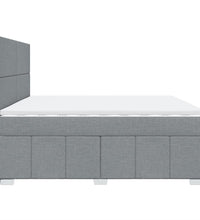 Boxspringbett mit Matratze Hellgrau 200x200 cm Stoff