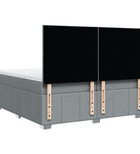 Boxspringbett mit Matratze Hellgrau 200x200 cm Stoff