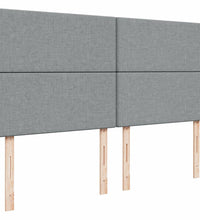 Boxspringbett mit Matratze Hellgrau 200x200 cm Stoff