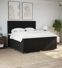 Boxspringbett mit Matratze Schwarz 200x200 cm Stoff