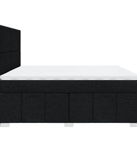 Boxspringbett mit Matratze Schwarz 200x200 cm Stoff