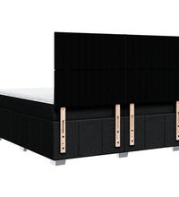 Boxspringbett mit Matratze Schwarz 200x200 cm Stoff