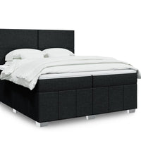 Boxspringbett mit Matratze Schwarz 200x200 cm Stoff