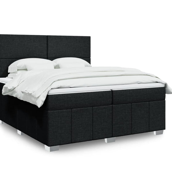 Boxspringbett mit Matratze Schwarz 200x200 cm Stoff
