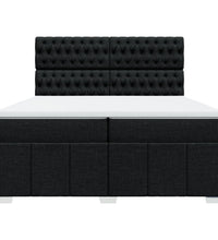 Boxspringbett mit Matratze Schwarz 200x200 cm Stoff