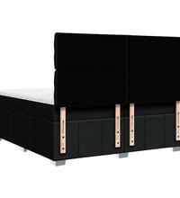Boxspringbett mit Matratze Schwarz 200x200 cm Stoff