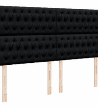 Boxspringbett mit Matratze Schwarz 200x200 cm Stoff