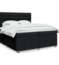 Boxspringbett mit Matratze Schwarz 200x200 cm Stoff