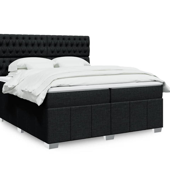 Boxspringbett mit Matratze Schwarz 200x200 cm Stoff