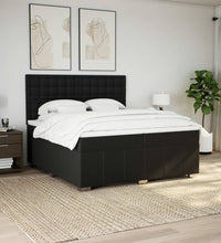 Boxspringbett mit Matratze Schwarz 200x200 cm Stoff