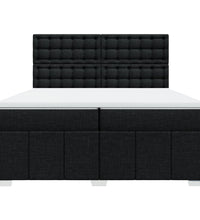 Boxspringbett mit Matratze Schwarz 200x200 cm Stoff