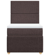 Boxspringbett mit Matratze Dunkelbraun 80x200 cm Stoff