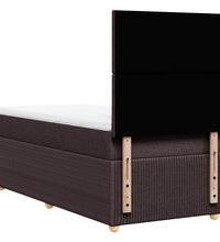 Boxspringbett mit Matratze Dunkelbraun 80x200 cm Stoff