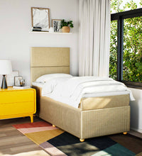 Boxspringbett mit Matratze Creme 80x200 cm Stoff