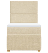 Boxspringbett mit Matratze Creme 80x200 cm Stoff