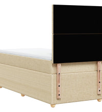 Boxspringbett mit Matratze Creme 80x200 cm Stoff