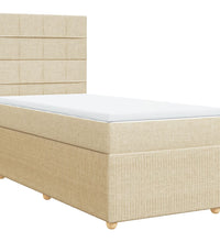 Boxspringbett mit Matratze Creme 80x200 cm Stoff