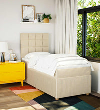 Boxspringbett mit Matratze Creme 80x200 cm Stoff