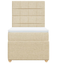 Boxspringbett mit Matratze Creme 80x200 cm Stoff
