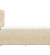 Boxspringbett mit Matratze Creme 80x200 cm Stoff