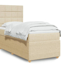 Boxspringbett mit Matratze Creme 80x200 cm Stoff