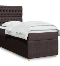 Boxspringbett mit Matratze Dunkelbraun 80x200 cm Stoff