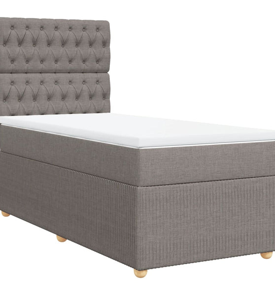 Boxspringbett mit Matratze Taupe 80x200 cm Stoff