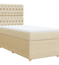 Boxspringbett mit Matratze Creme 80x200 cm Stoff