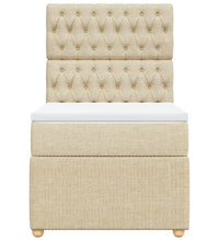 Boxspringbett mit Matratze Creme 80x200 cm Stoff