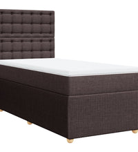 Boxspringbett mit Matratze Dunkelbraun 80x200 cm Stoff