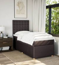 Boxspringbett mit Matratze Dunkelbraun 80x200 cm Stoff
