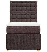 Boxspringbett mit Matratze Dunkelbraun 80x200 cm Stoff