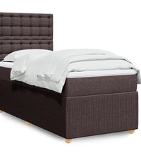 Boxspringbett mit Matratze Dunkelbraun 80x200 cm Stoff