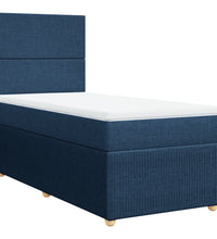 Boxspringbett mit Matratze Blau 90x190 cm Stoff