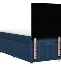 Boxspringbett mit Matratze Blau 90x190 cm Stoff