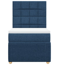 Boxspringbett mit Matratze Blau 90x190 cm Stoff