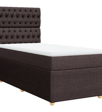 Boxspringbett mit Matratze Dunkelbraun 90x190 cm Stoff